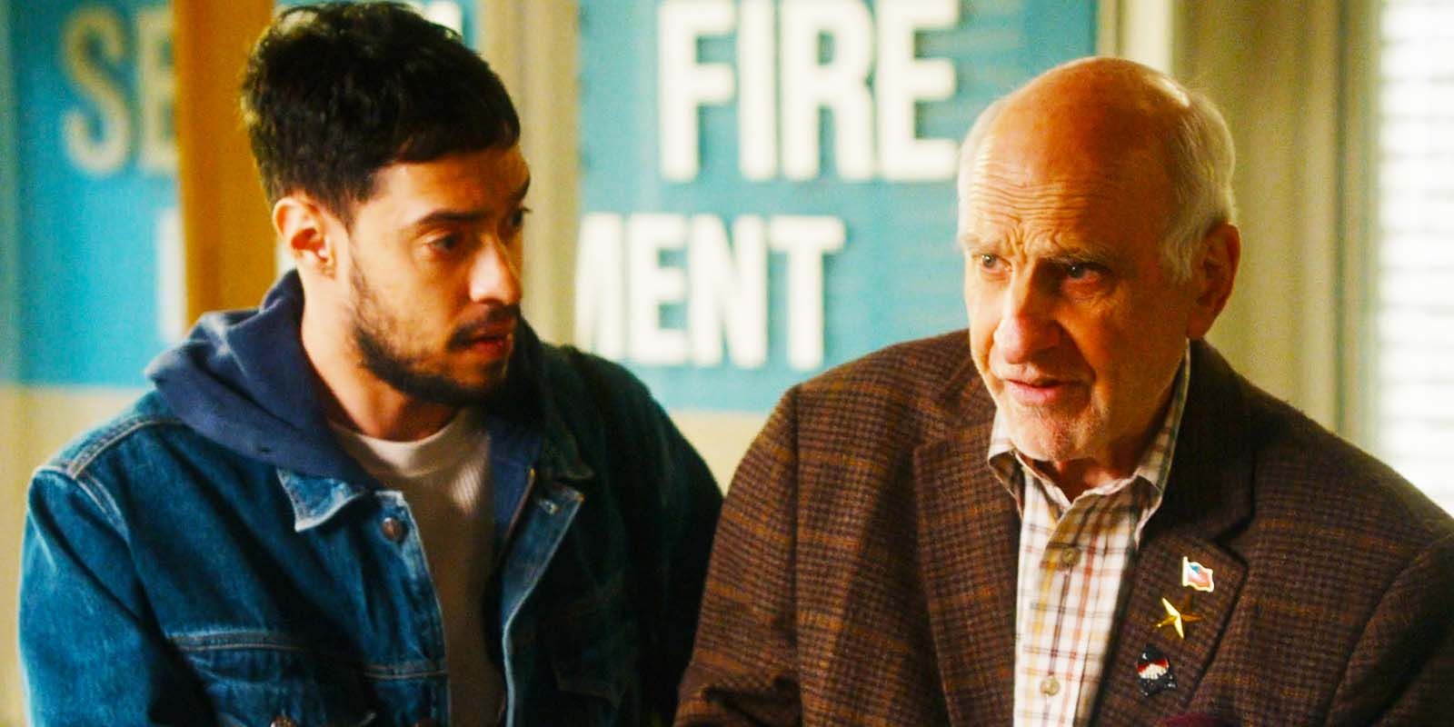 Scotty Tovar as Arlo and George Wyner as Morris Hapgood in Station 19 season 7, episode 6