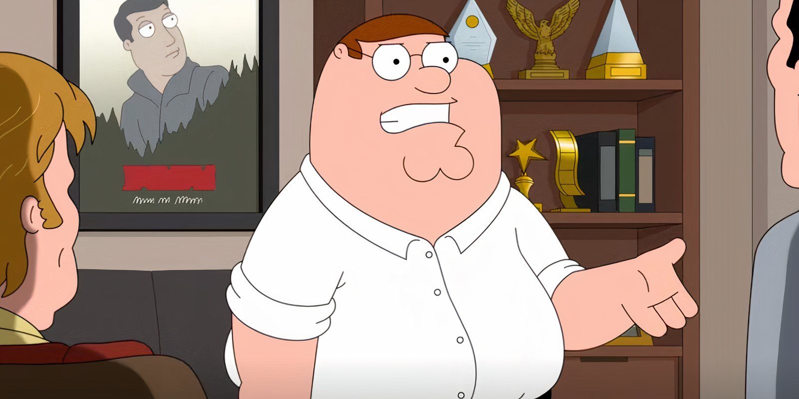 Peter Griffin looking angry while explaining something in Family Guy season 22 episode 14