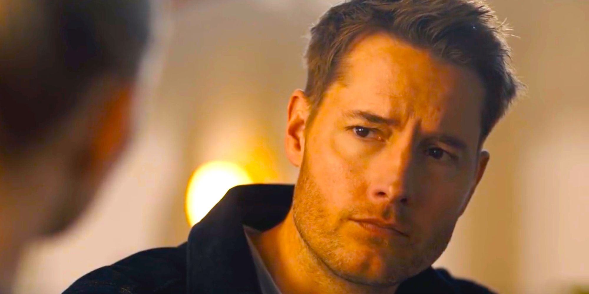 Justin Hartley as Colter Shaw looking concerned in Tracker season 1 episode 13
