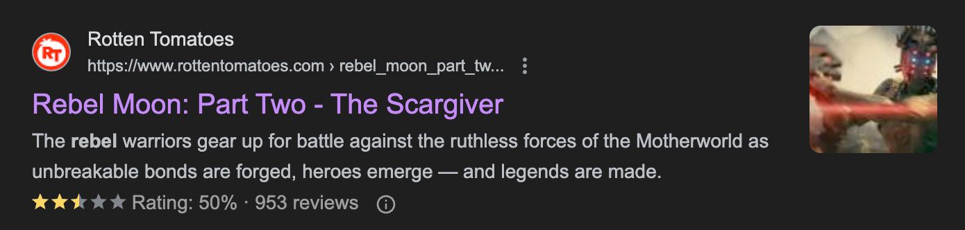 Warning: How Rotten Tomatoes Scores Appear In Google Has Changed