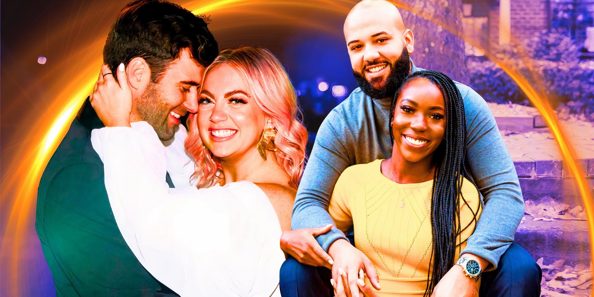 image of two married at first sight couples from promo shots side by side