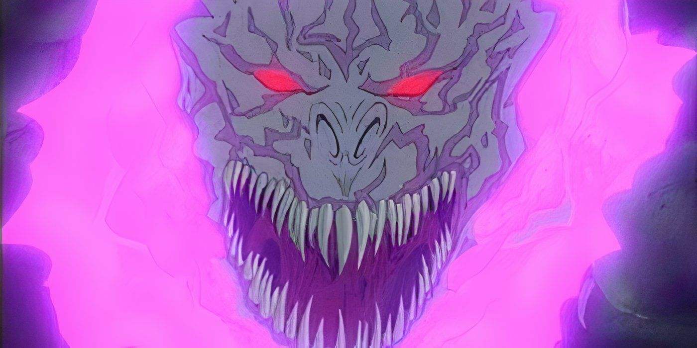 Shadow king surrounded by purple energy in x-men the animated series