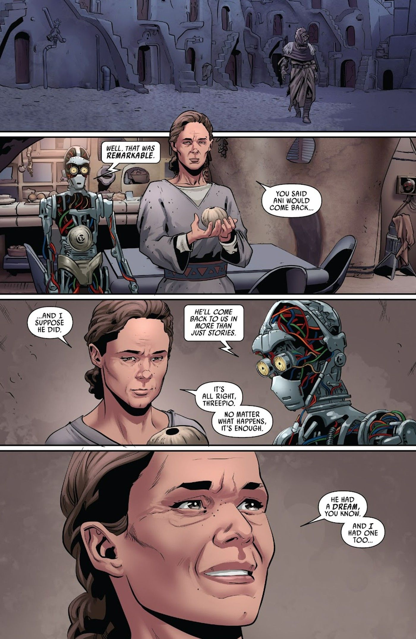 Shmi Skywalker discute seu filho e seu sonho no especial do 25º aniversário de Star Wars Phantom Menace.