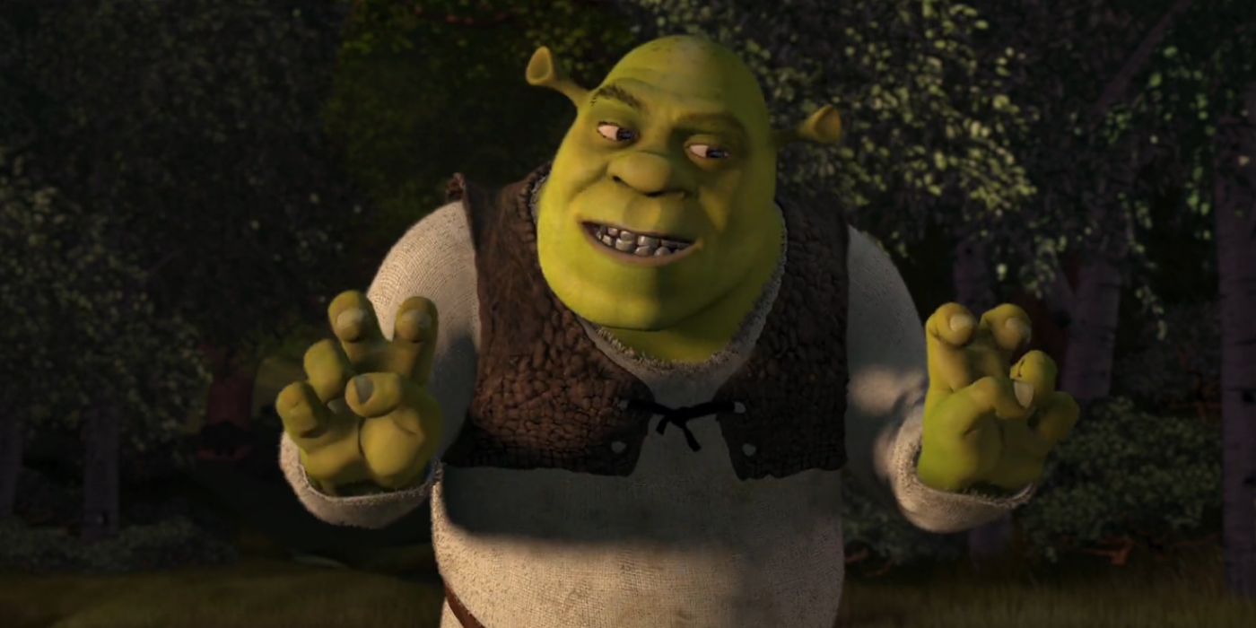 Shrek doing air quotes in homage to Chris Farley-1