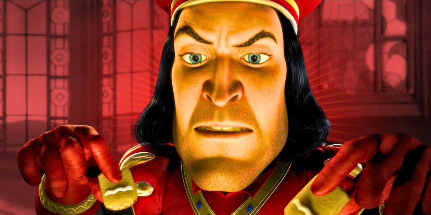 Shrek Lord Farquaad angry holding Gingy's legs