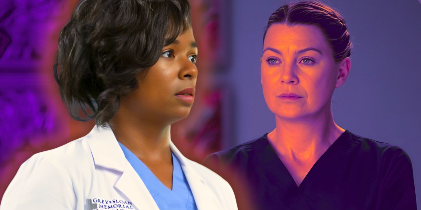 Simone Griffin (Alexis Floyd) looking nervous and Meredith Grey (Ellen Pompeo) looking serious in Grey's Anatomy