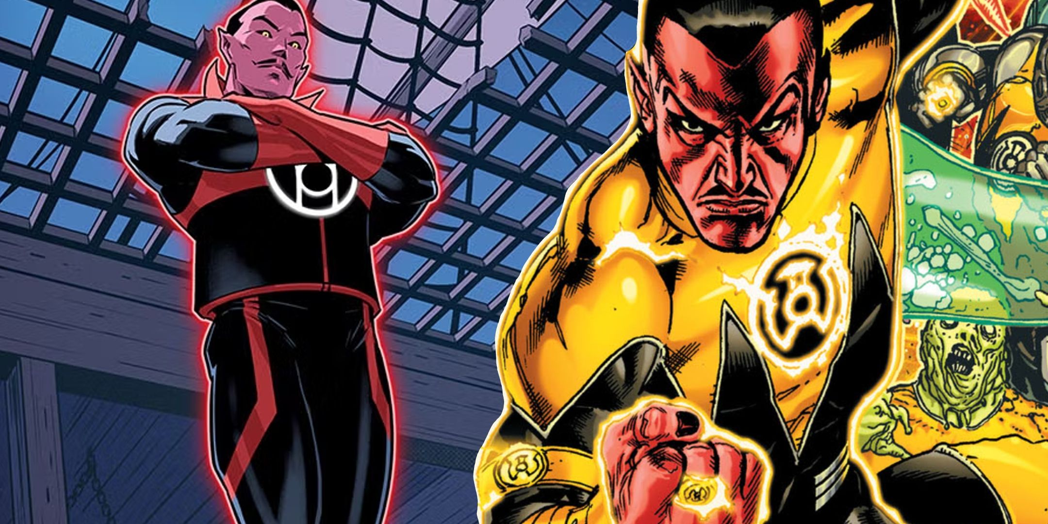 Sinestro Yellow and Red Costumes DC