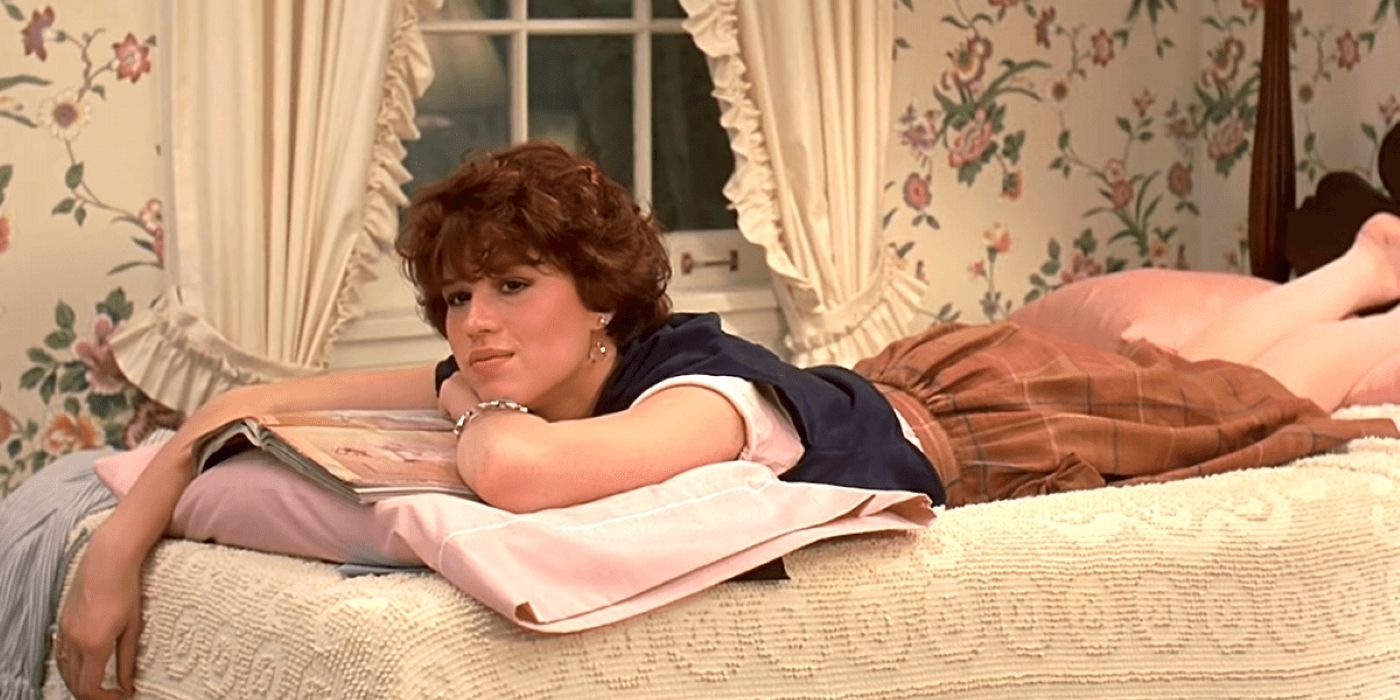 Molly Ringwald As Sam Baker Lying Face Down on Her Bed In Sixteen Candles
