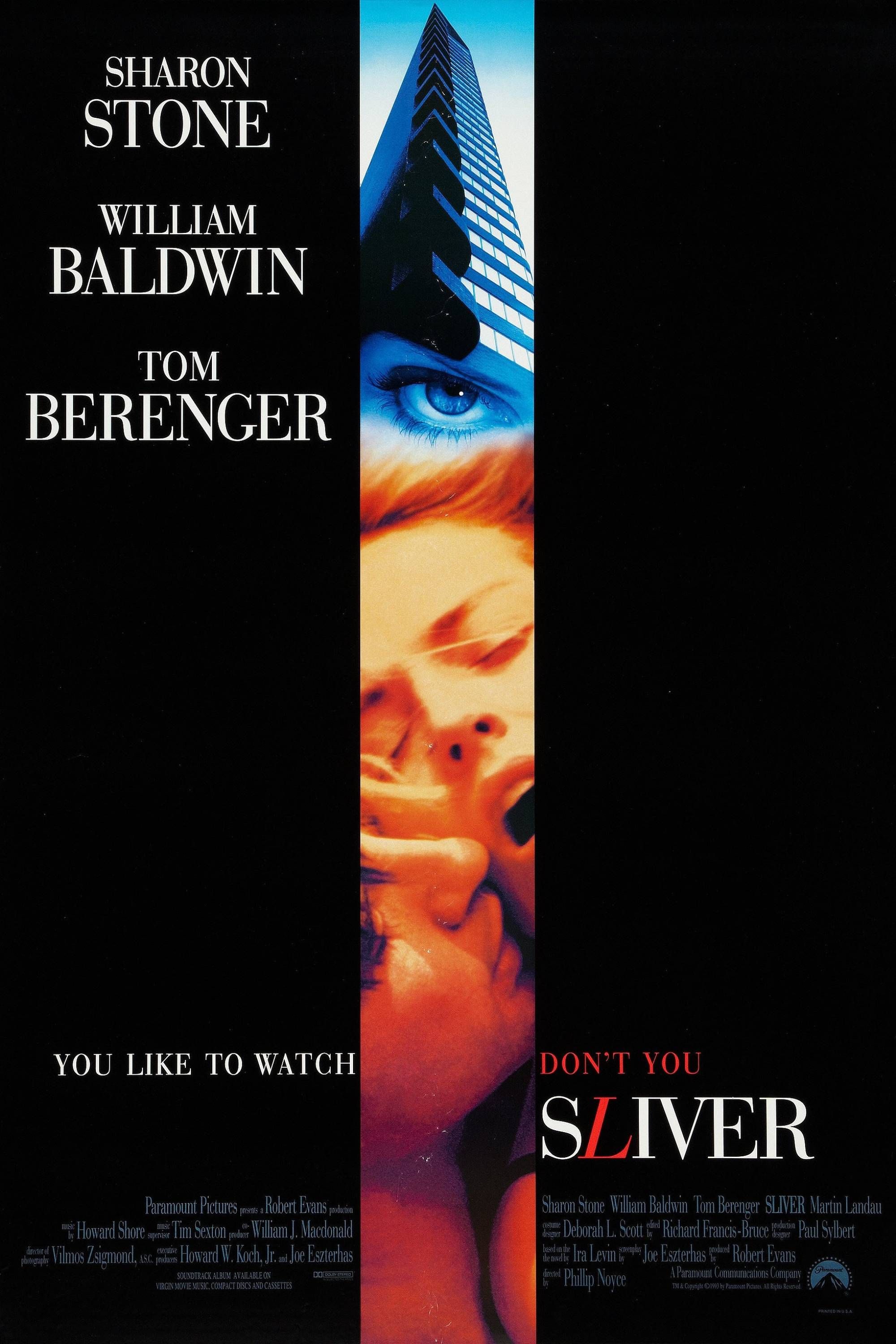 Sliver (1993) - Poster - Sharon Stone &amp; William Baldwin &amp; Tom Berenger