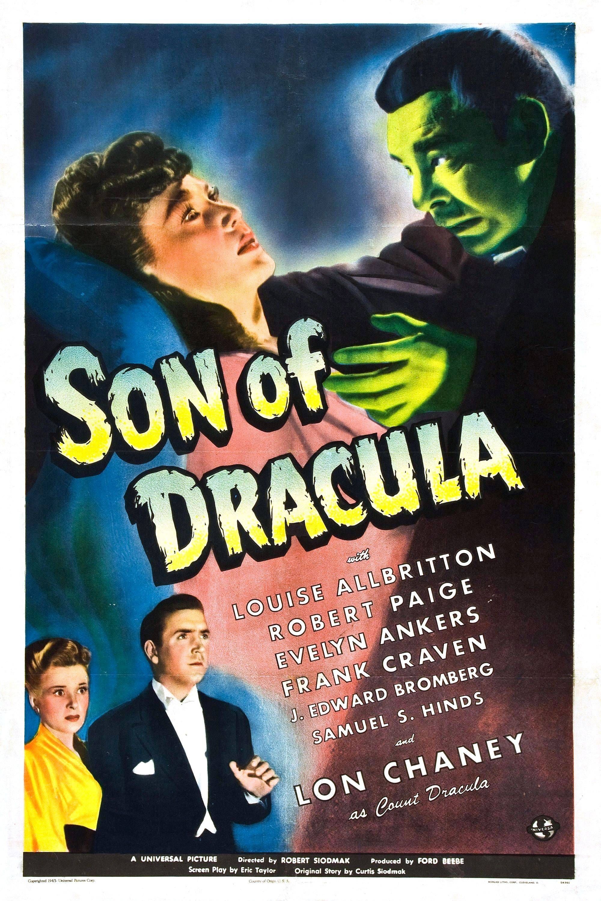 Son Of Dracula (1943) - Poster - Louise Allbritton & Robert Paige & Lon Chaney