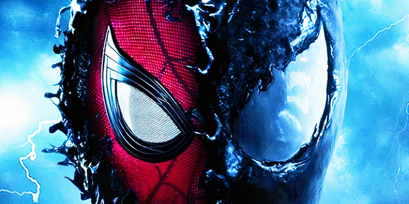 Spider-Man being overtaken by Venom in MCU fan poster
