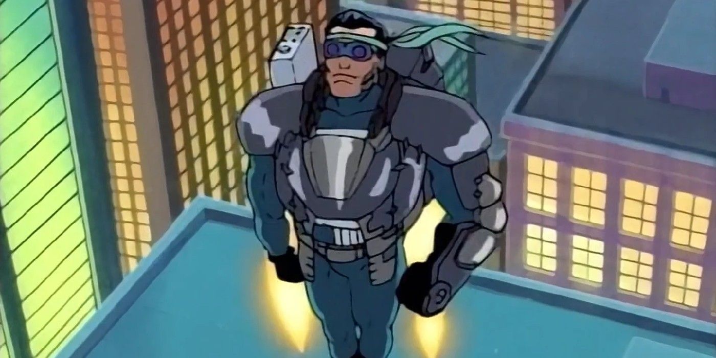 spider-man the animated series, punisher flying a jetpack