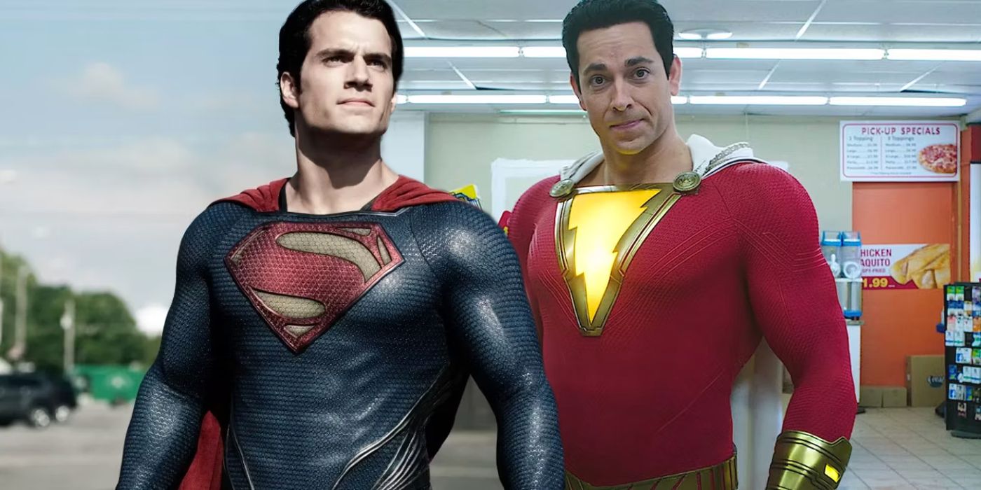 Split image of DCEU Superman and Shazam