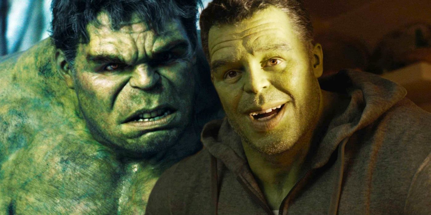 Split image of Hulk in The Avengers and Smart Hulk in She-Hulk