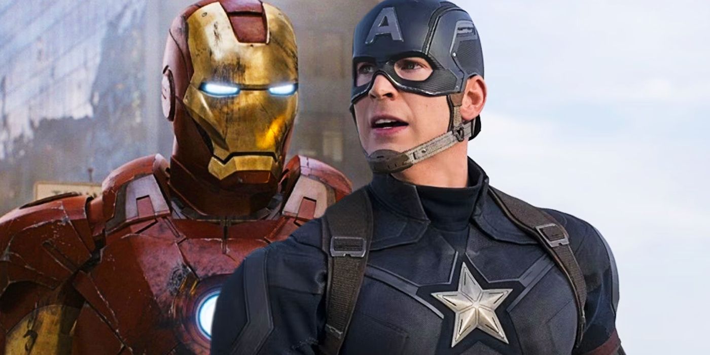 Split image of MCU Iron Man and Captain America
