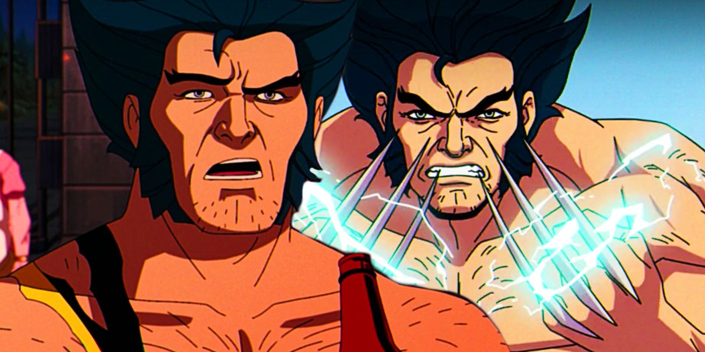 Split image of Wolverine in X-Men 97