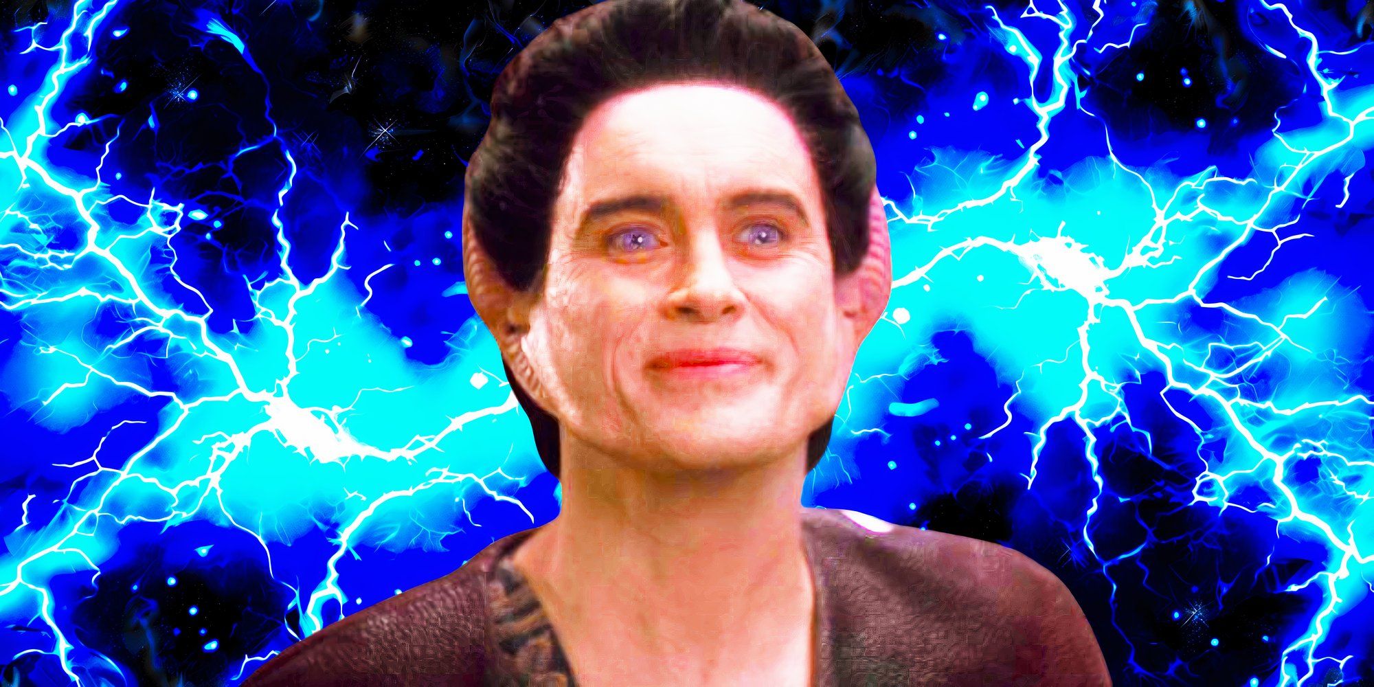 Jeffrey Combs as Weyoun from Star Trek: DS9, surrounded by lightning