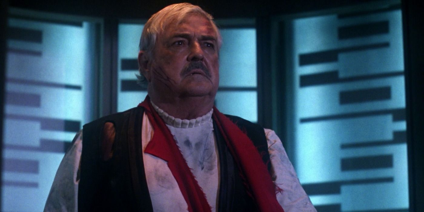 James Doohan as Scotty on the transporter in Star Trek TNG