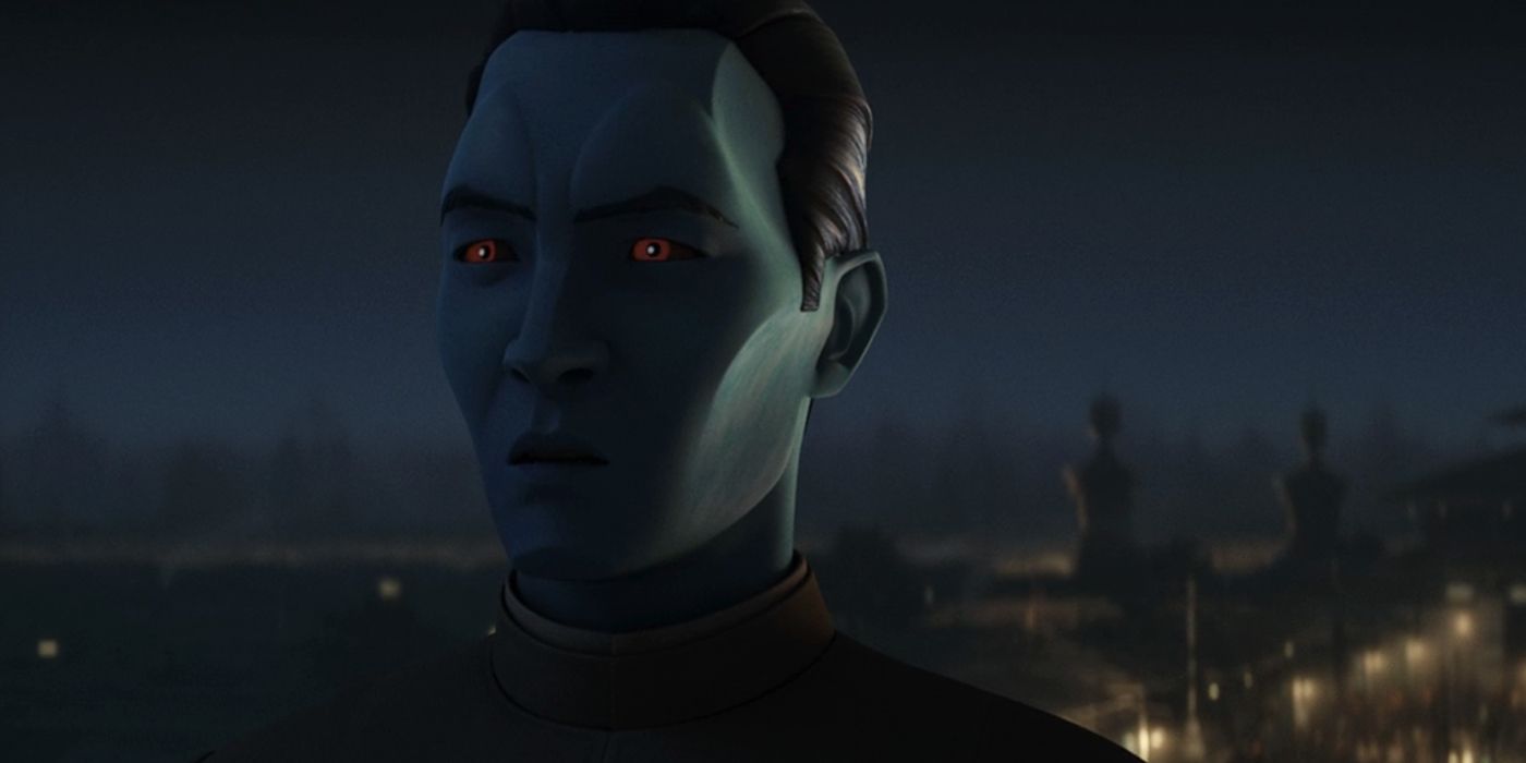 Star Wars Tales of the Empire episode 2 Thrawn on Corvus looking over to one side