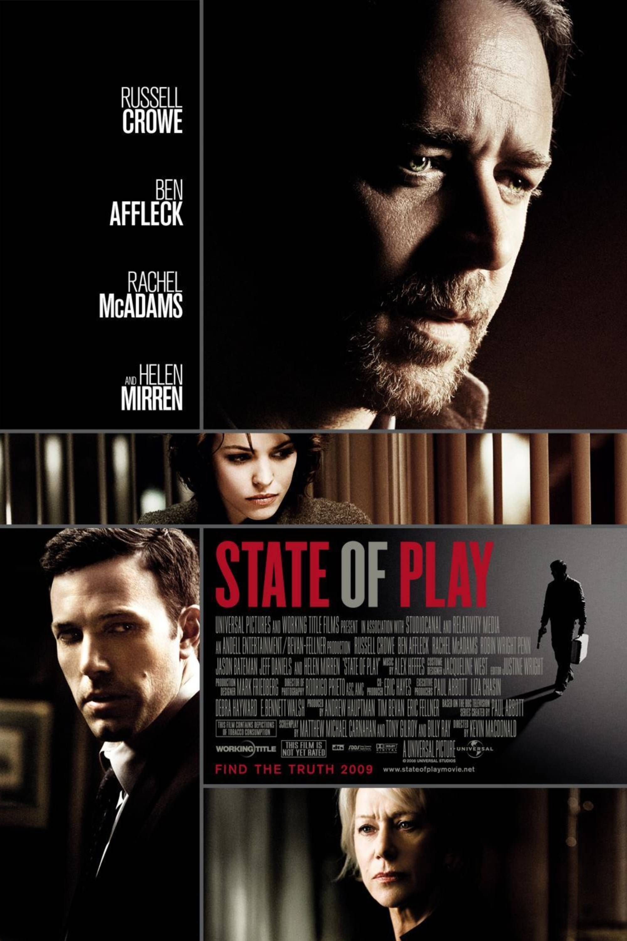 State of Play (2009) - Poster - Russel Crowe, Ben Affleck, Rachel McAdams & Helen Mirren