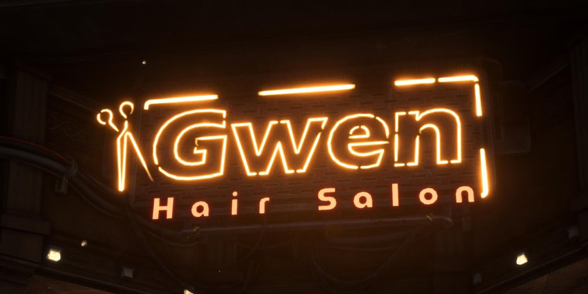 Gwen Hair Salon Neon Sign na cidade de Xion de Stellar Blade