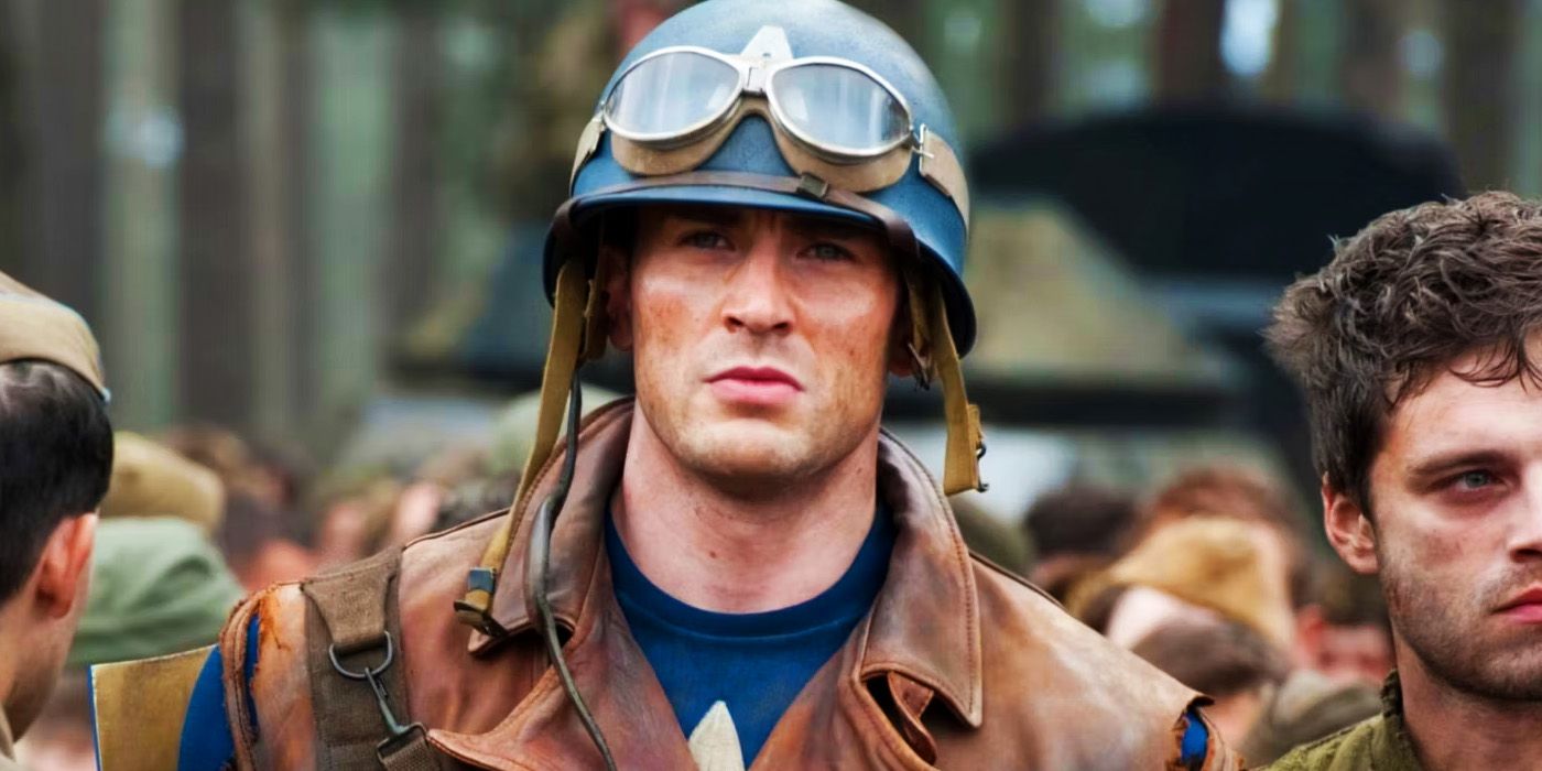 Steve Rogers durante a Segunda Guerra Mundial em Capitão América O Primeiro Vingador