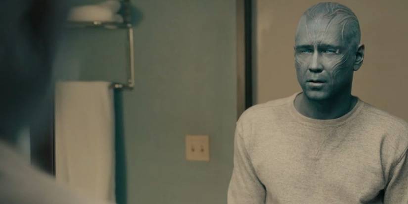Colin Farrell as John Sugar turning into an alien in Sugar