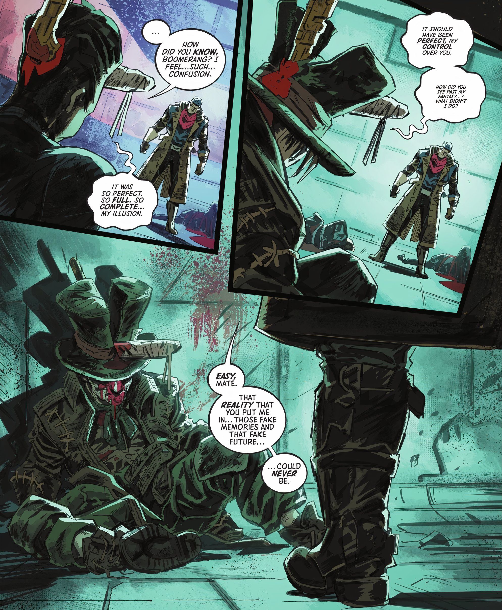 Suicide Squad Kill Arkham Asylum #4 featuring Captain Boomerang killing Mad Hatter-1