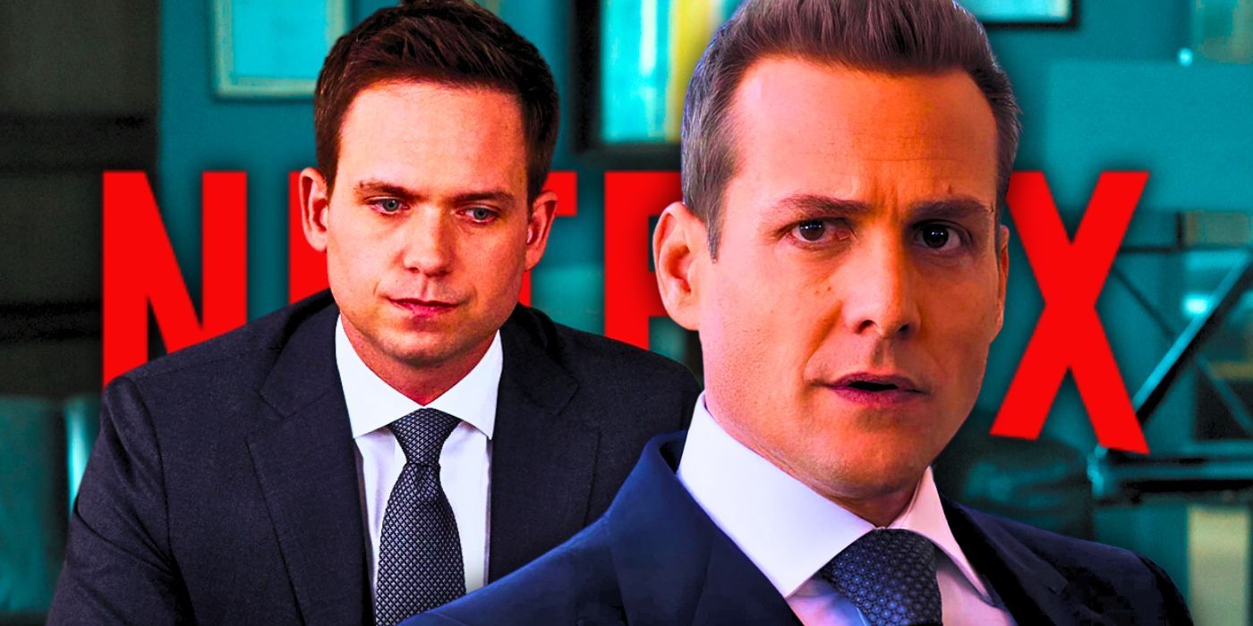 Custom image of Mike Ross and Harvey Specter in Suits with the Netflix logo