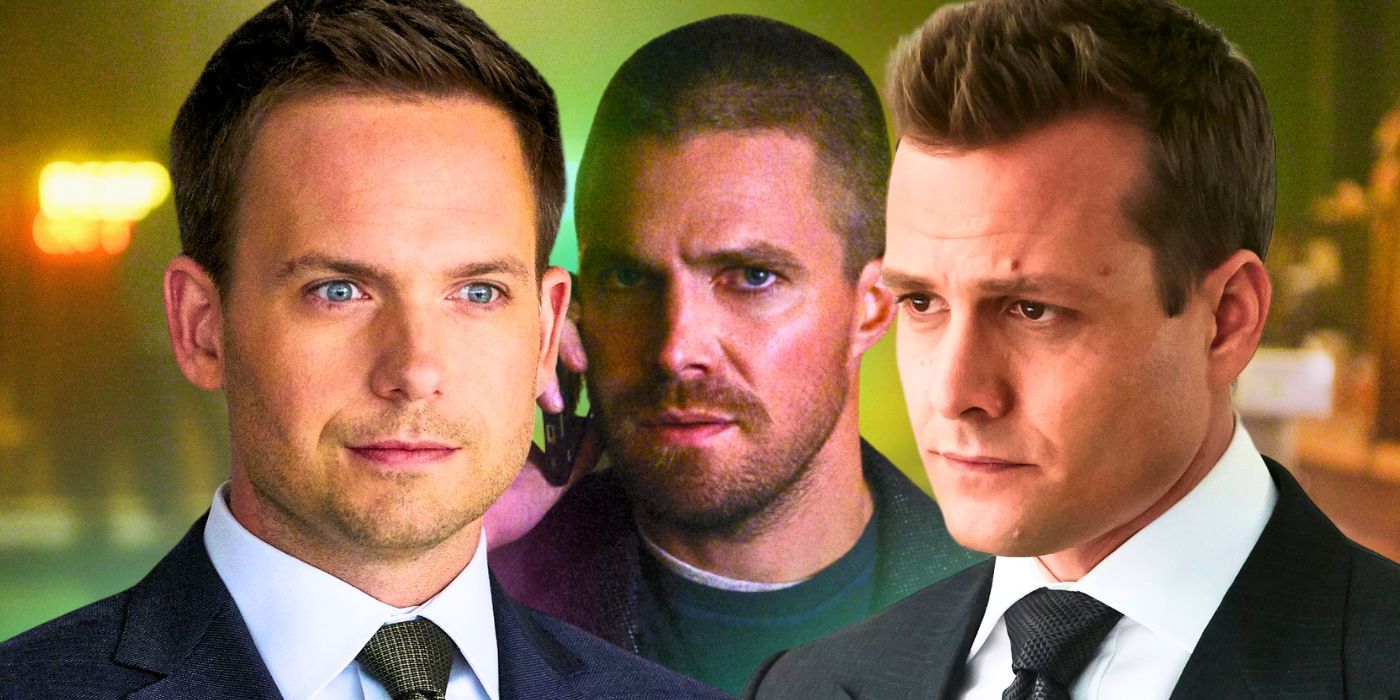 Mike Ross, Stephen Amell in Arrow, and Harvey Specter