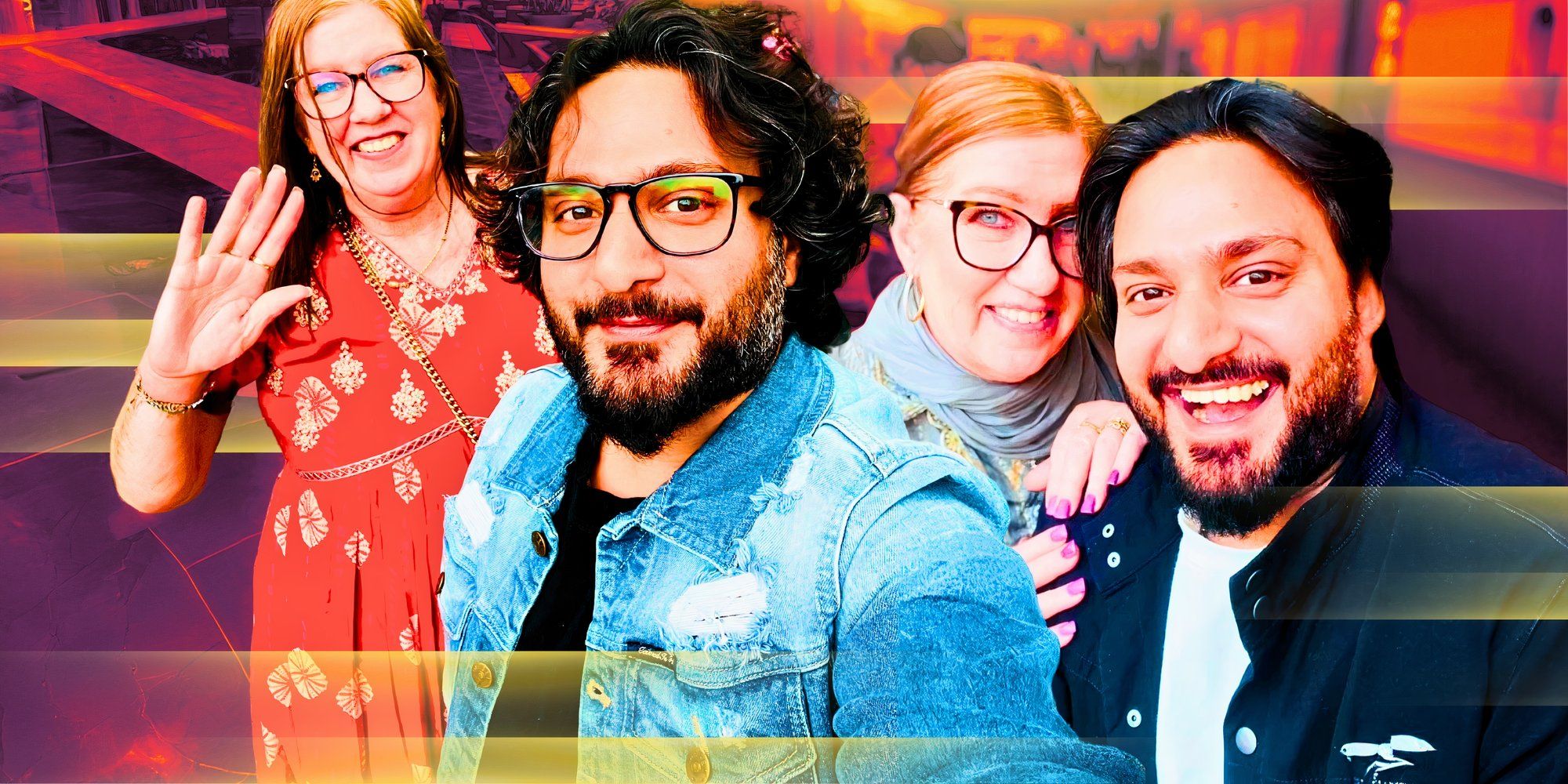 Montage of Sumit Singh wearing denim jacket and Jenny Slatten wearing Indian attire in 90 Day Fiancé The Other Way