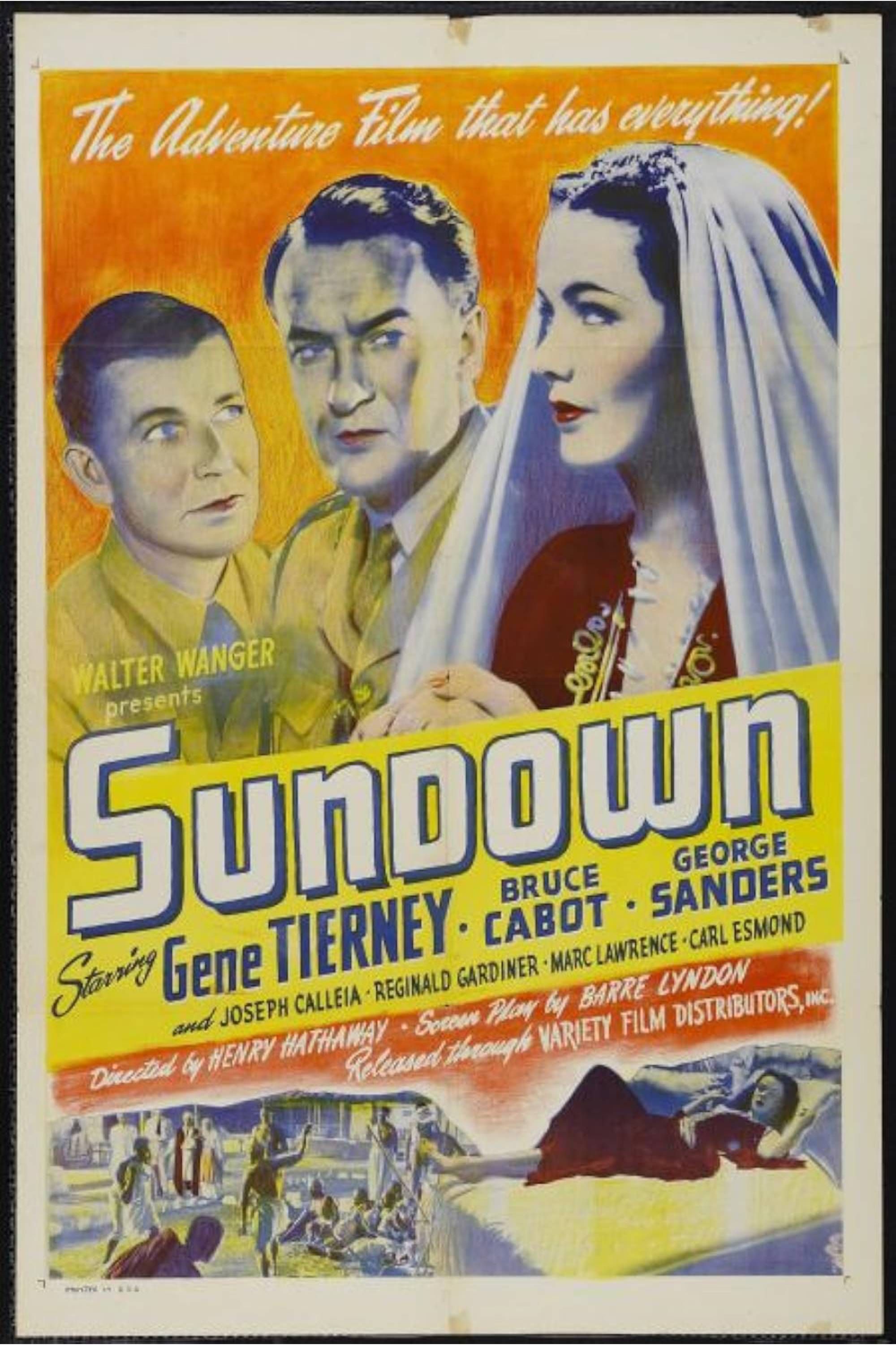 Sundown (1941) - Poster - Gene Tierney, Bruce Cabot, George Sanders-1