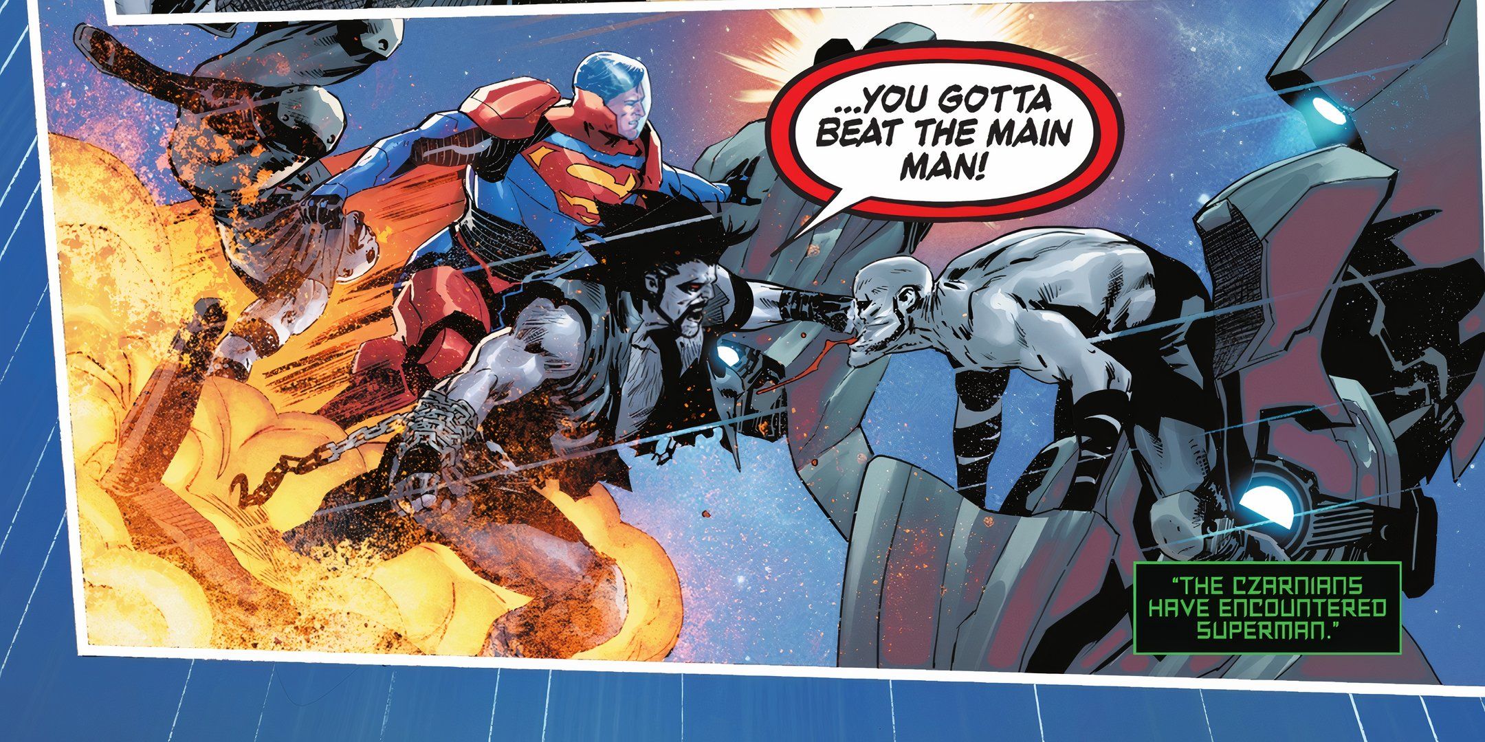 Superman and Lobo Facing Off with Czarnians DC