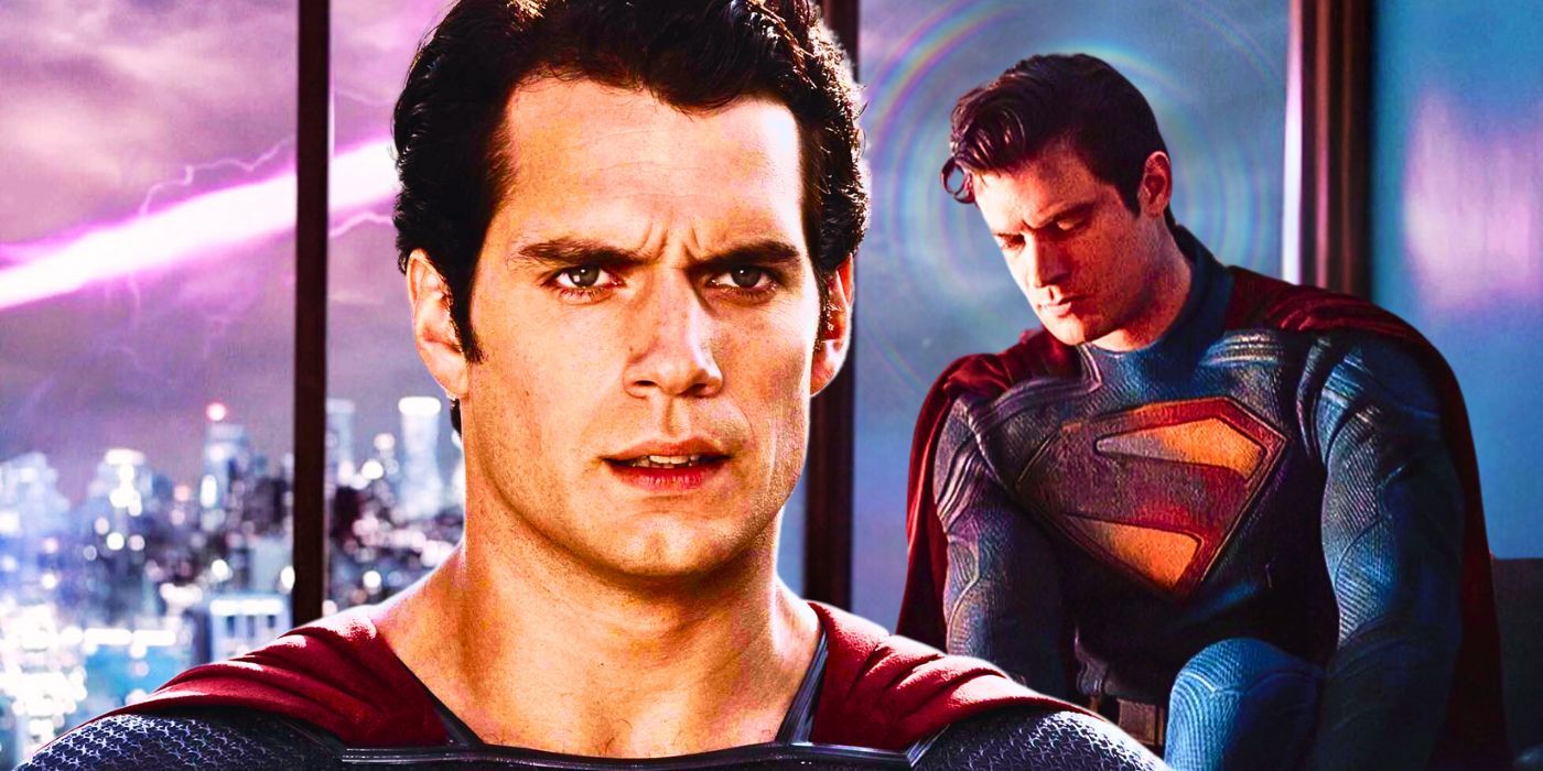 Henry Cavill as Superman from Man of Steel (2013) next to David Corenswet as Superman from Superman (2025)