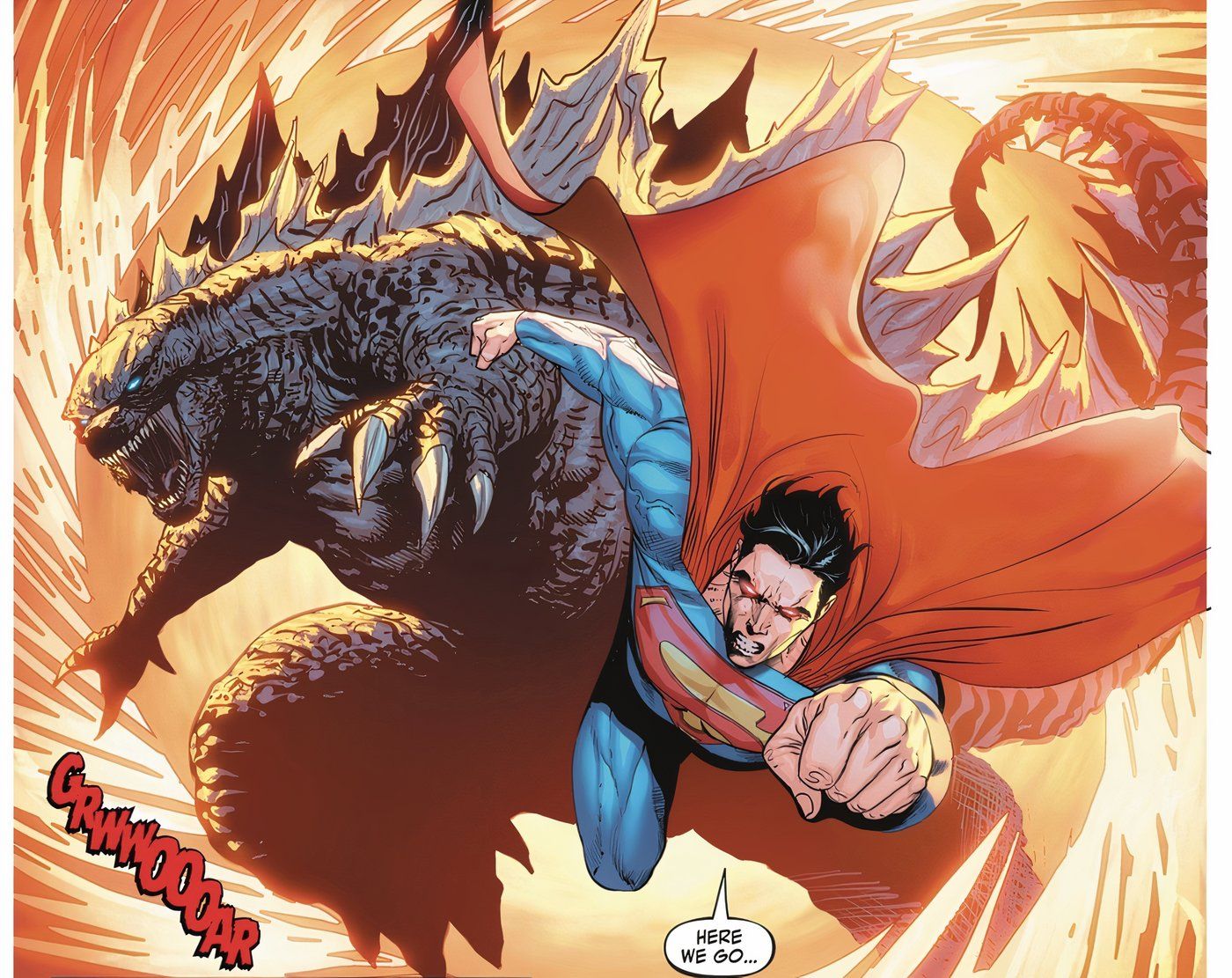 Superman Leads Godzilla to Battle DC