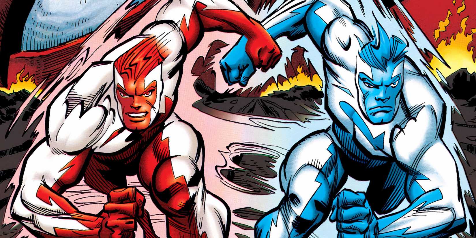 Superman Red and Superman Blue Running DC