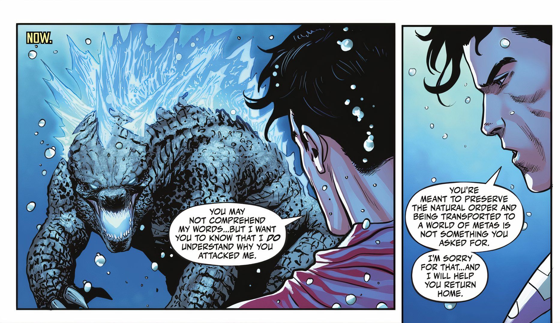 Superman Talks with Godzilla DC