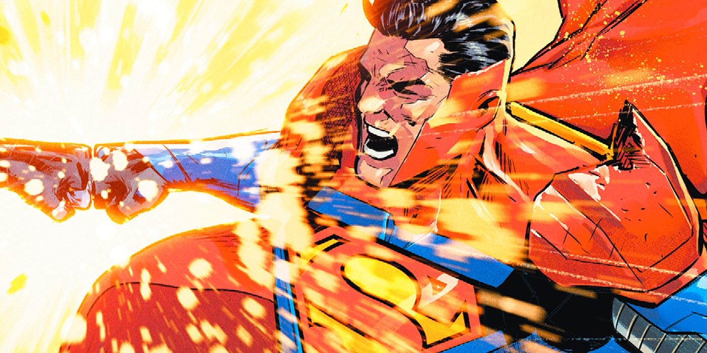 superman withstands a gigantic punch