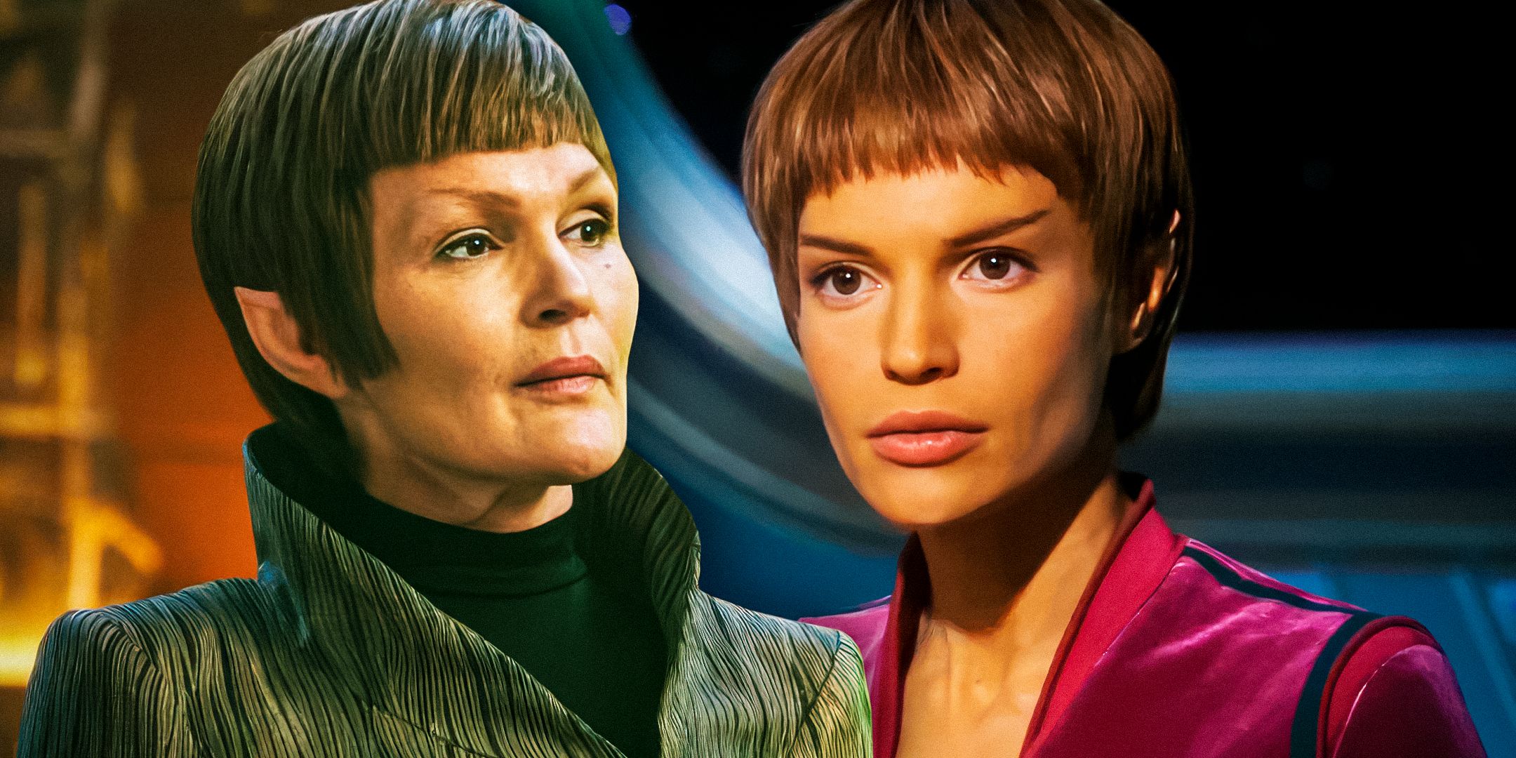 President T'Rina from Star Trek: Discovery and T'Pol from Enterprise