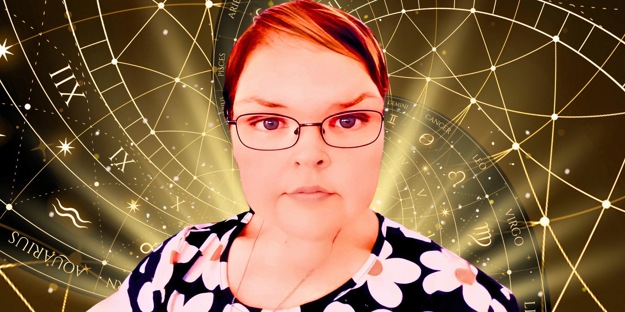 tammy slaton from 1000 lb sisters in montage with zodiac-themed background