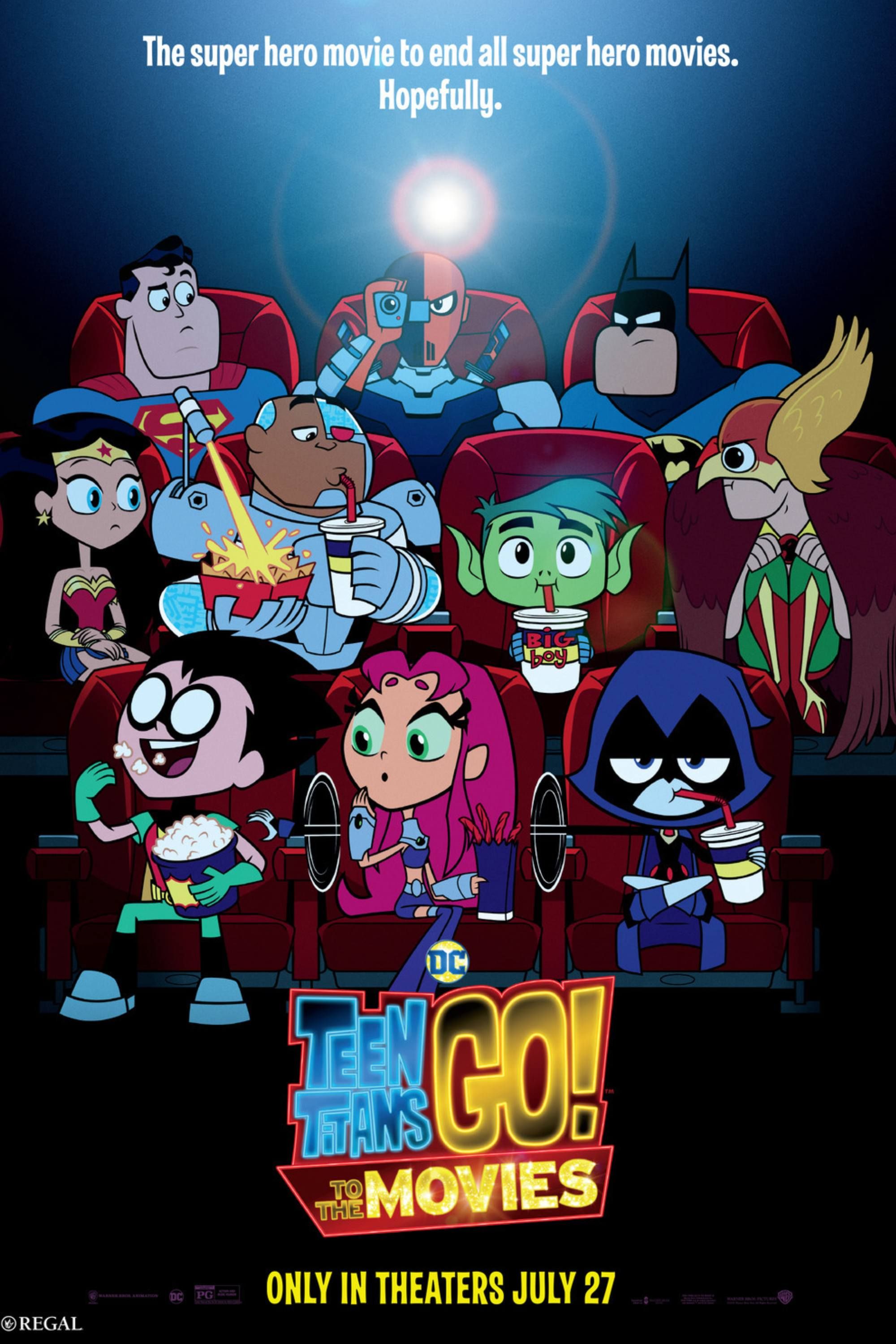 Teen Titans Go! To The Movies - Poster - Superheroes in theater