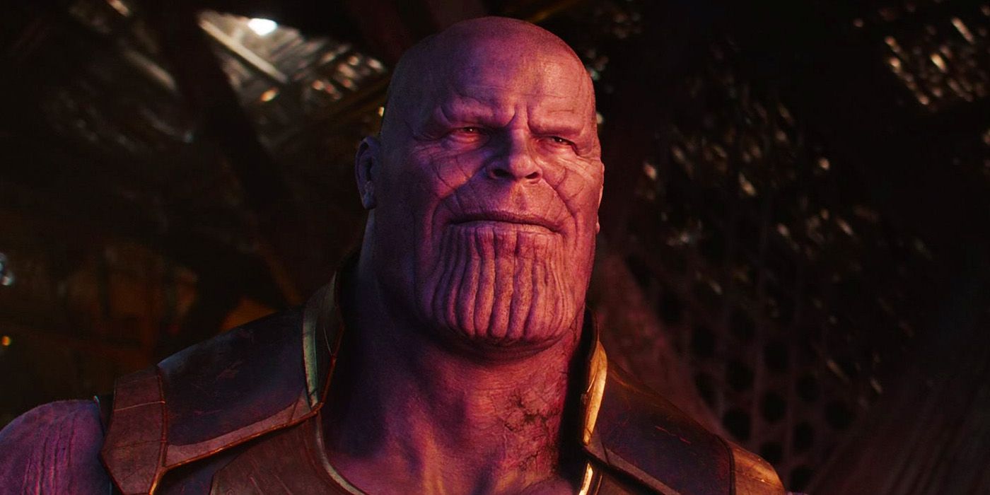 Thanos looking happy after the snap in Avengers Infinity War