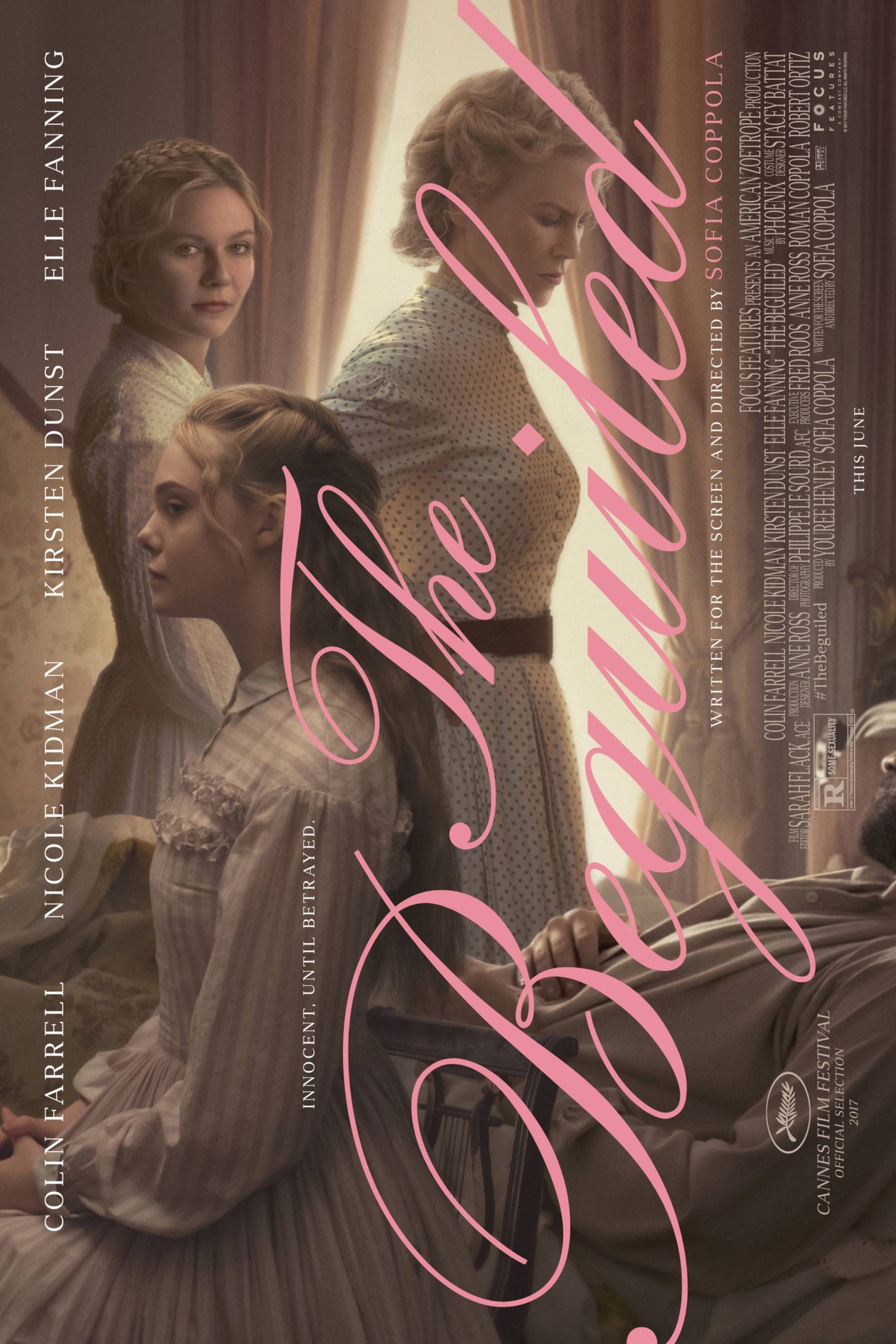 The Beguiled (2017) - Pôster - Nicole Kidman, Kirsten Dunst e Elie Fanning Usando vestidos brancos