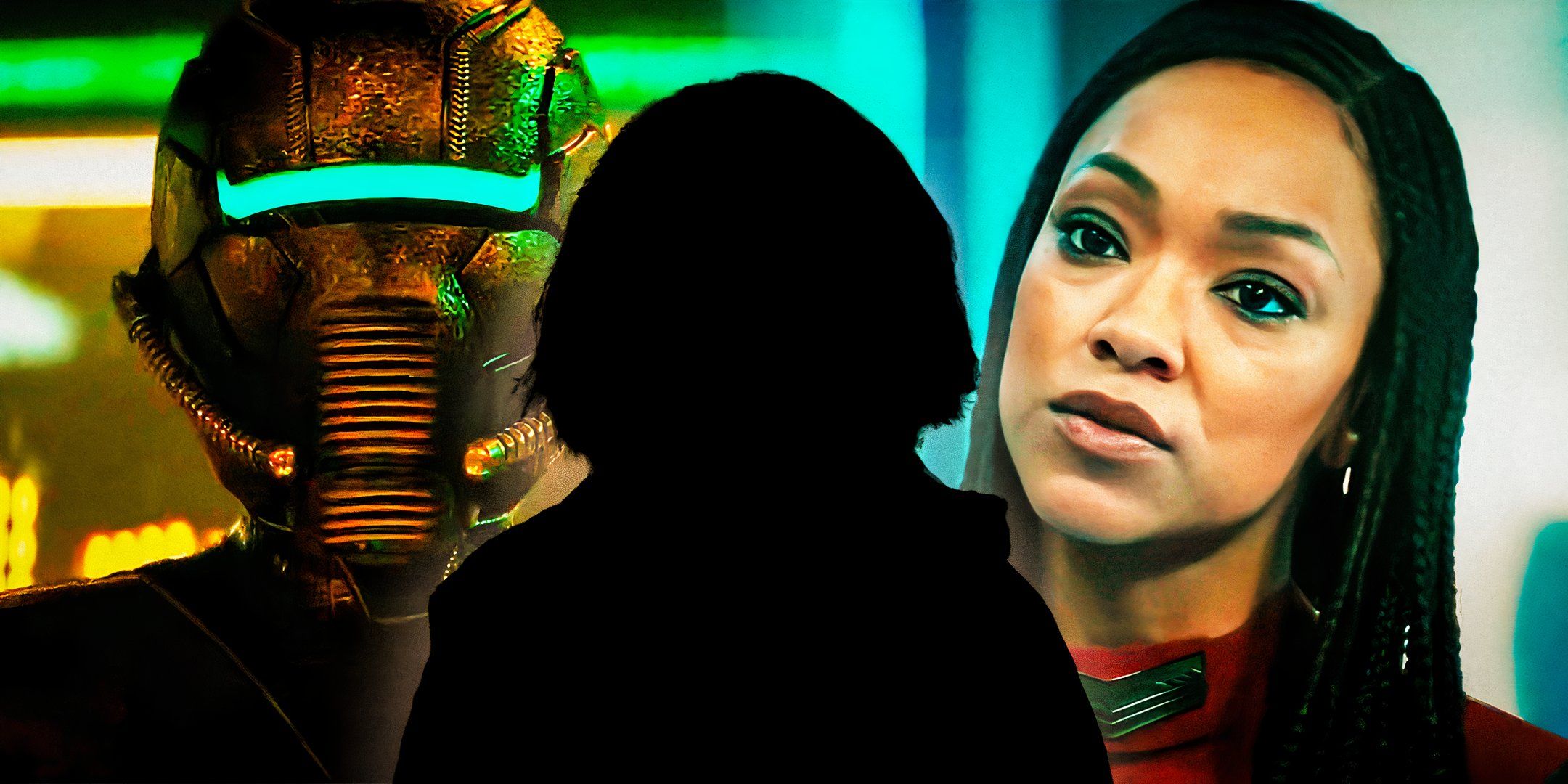 The Breen, Moll's silhouette, and Captain Michael Burnham in Star Trek Discovery