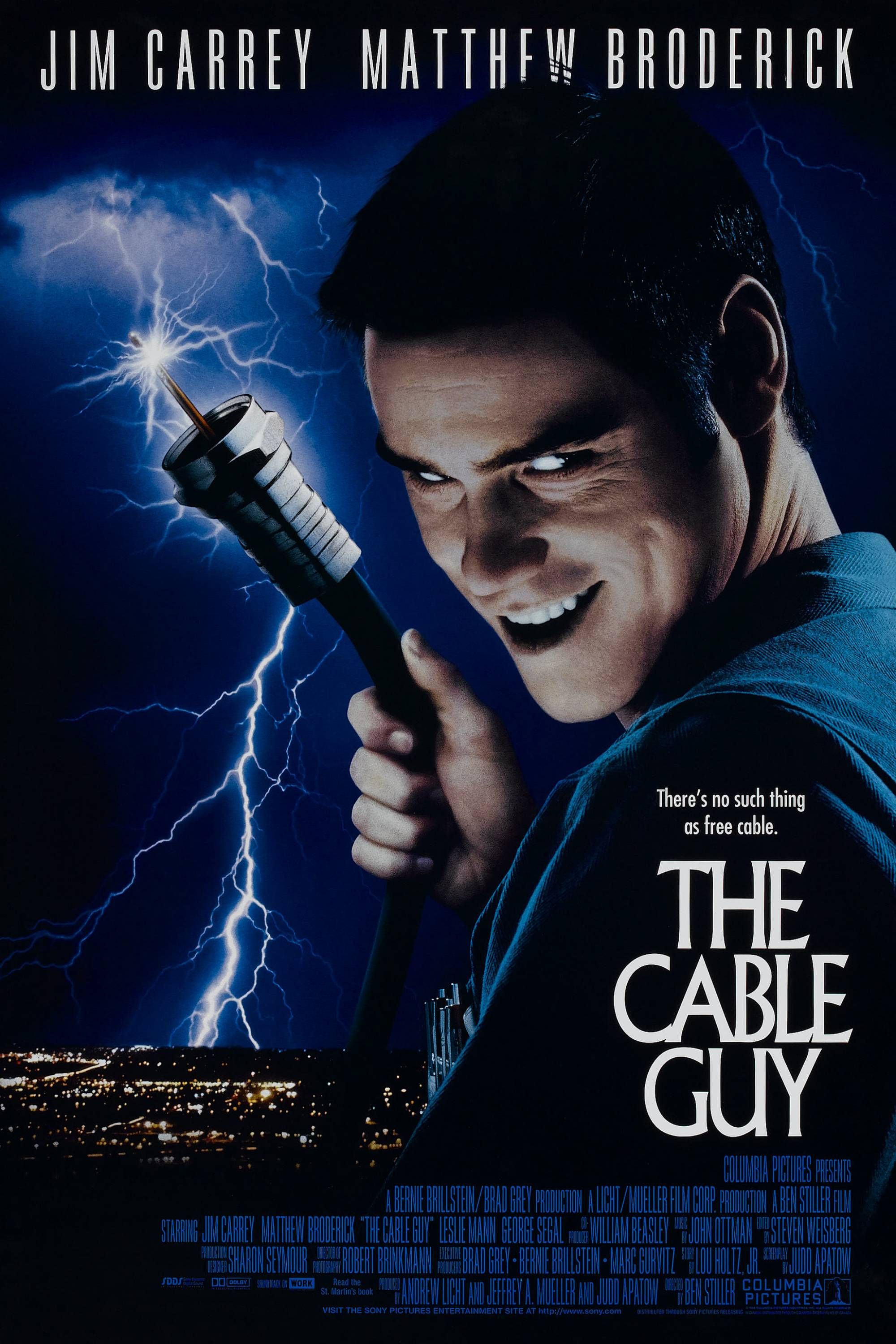 The Cable Guy (1996) - Poster - Jim Carrey Holding An Electric Wire