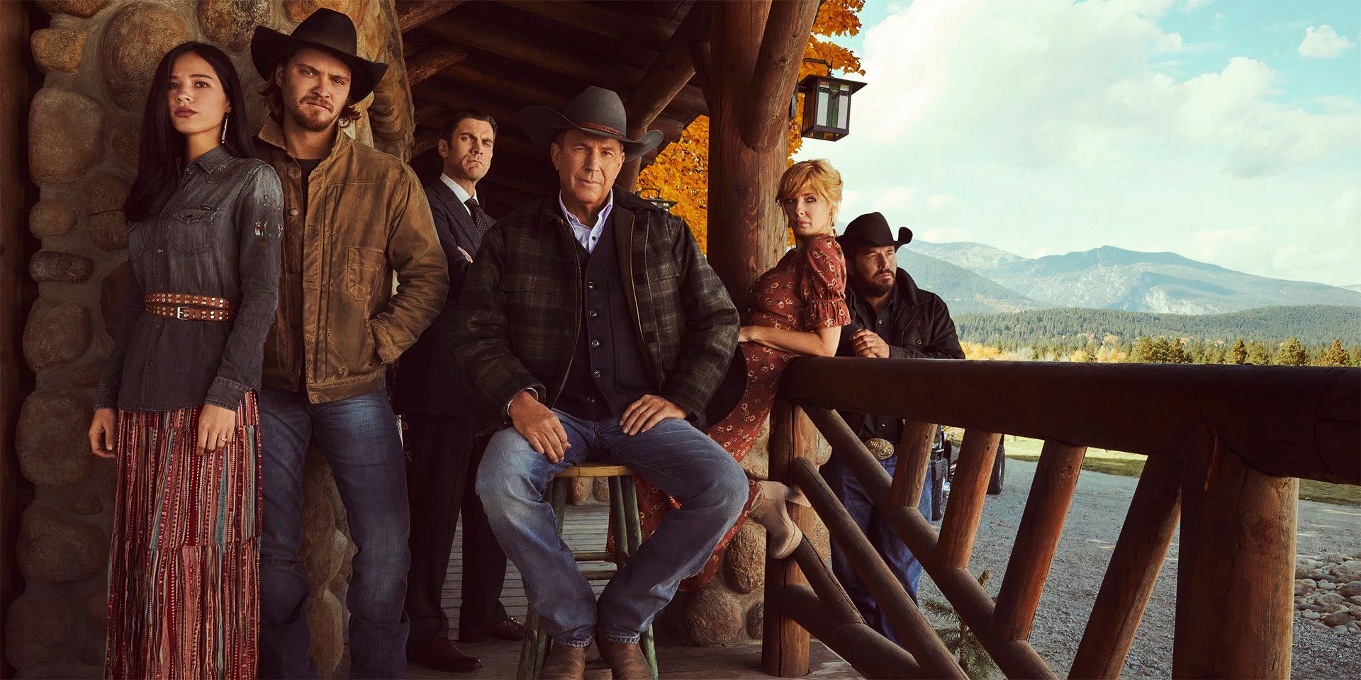The cast of Yellowstone posing together