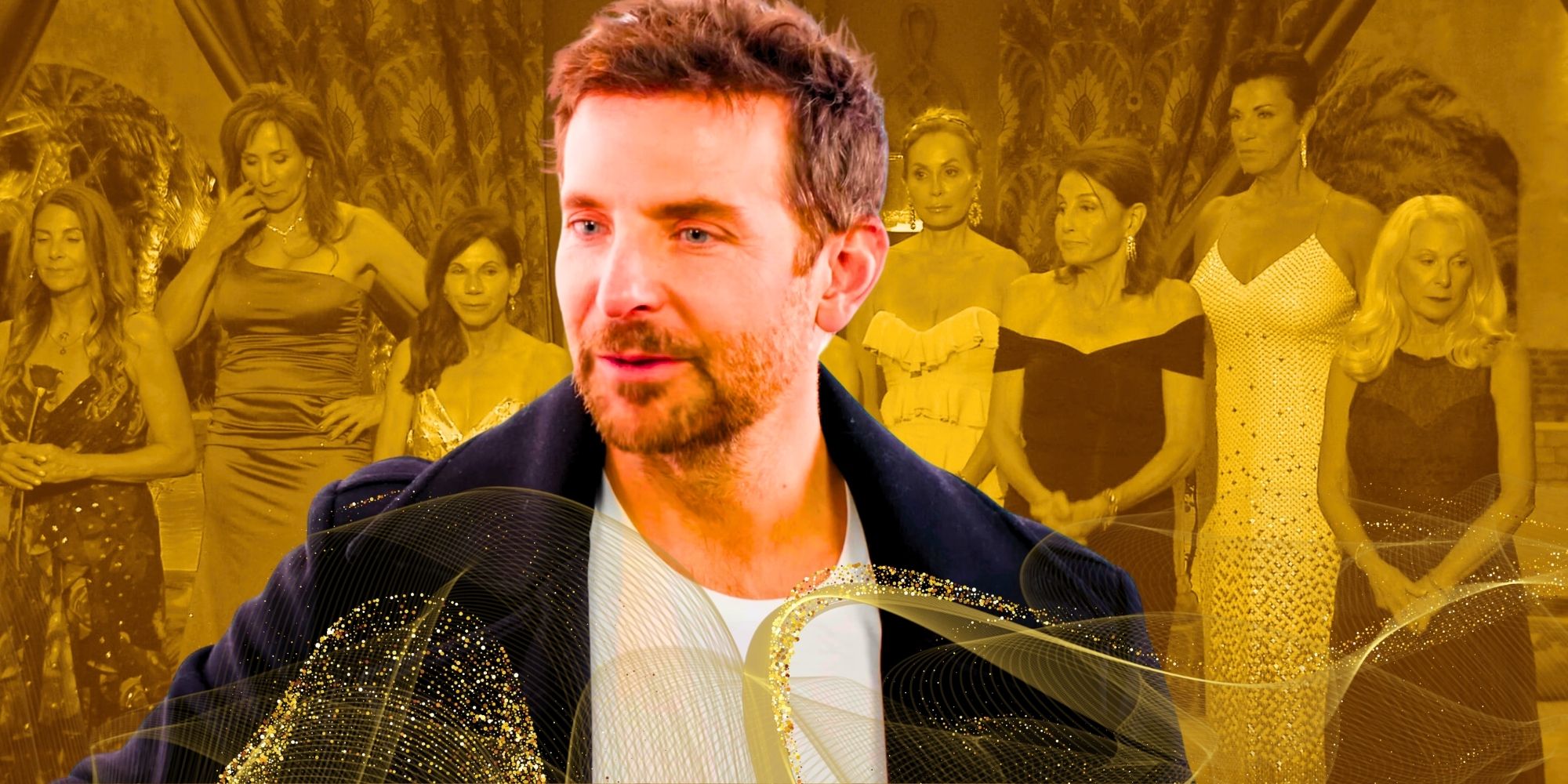 Bradley Cooper, with The Golden Bachelor women in the background