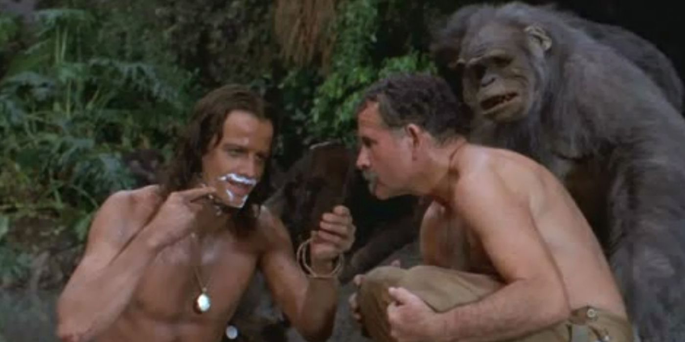 Tarzan talking to someone in The Legend Of Tarzan, Lord Of the Apes.