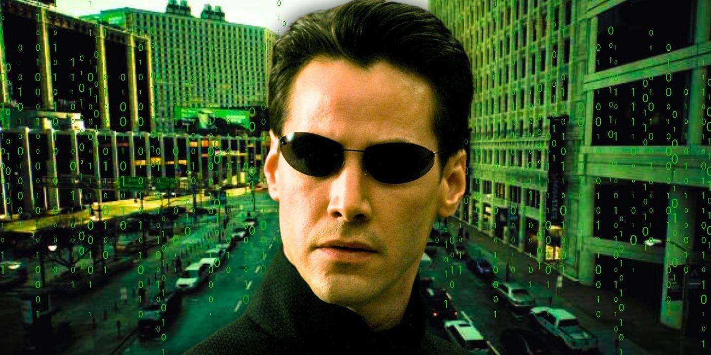 The Matrix Keanu Reeves wearing sunglasses
