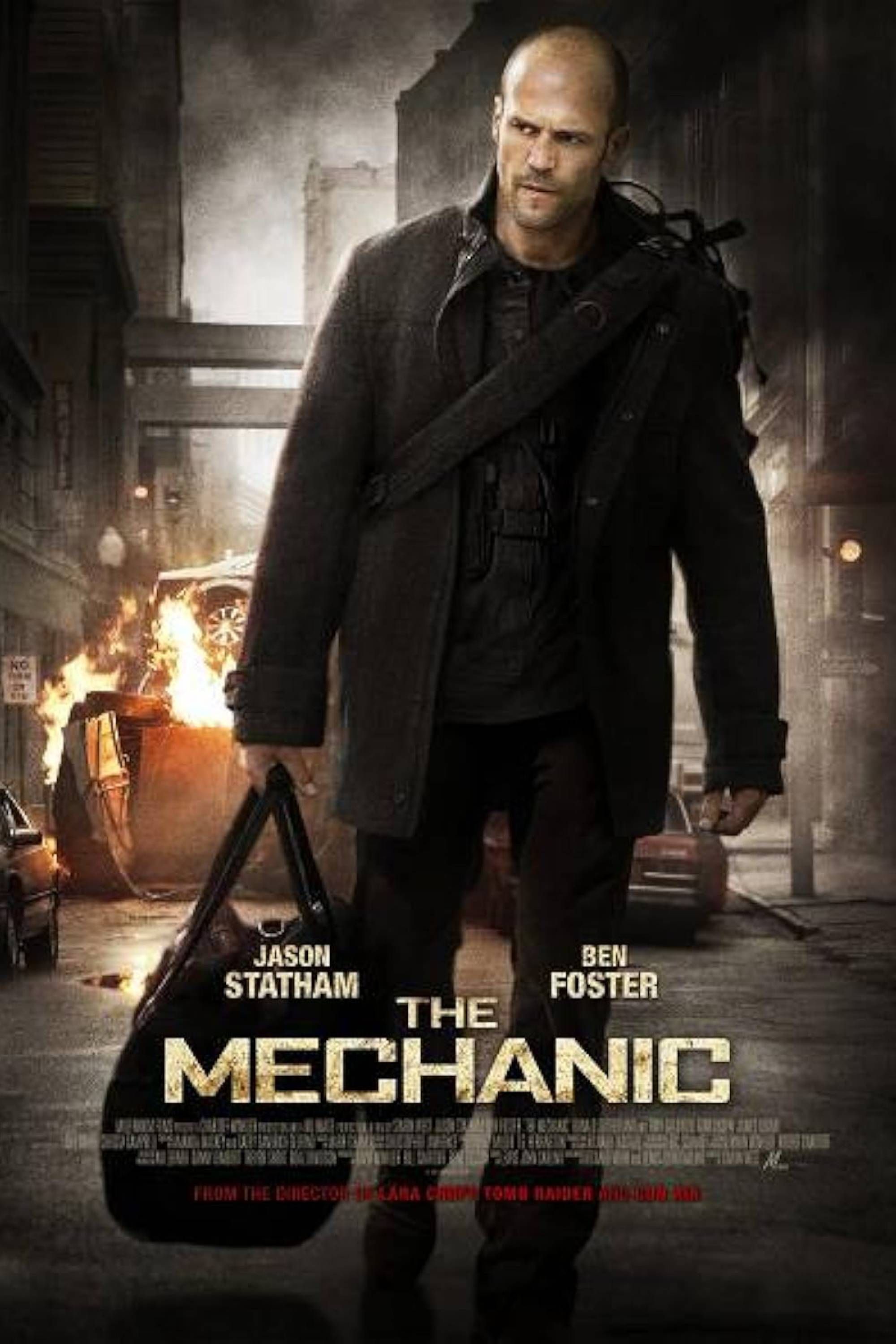 The Mechanic (2011) - Pôster - Jason Statham Segurando uma Bolsa